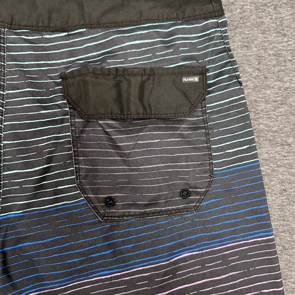 Hurley Striped Swim Trunks Board Shorts with‎ Drawstring Size 30 - Picture 8 of 8